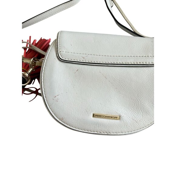 REBECCA MINKOFF White Leather Crossbody Tassle Bag - Picture 4 of 9